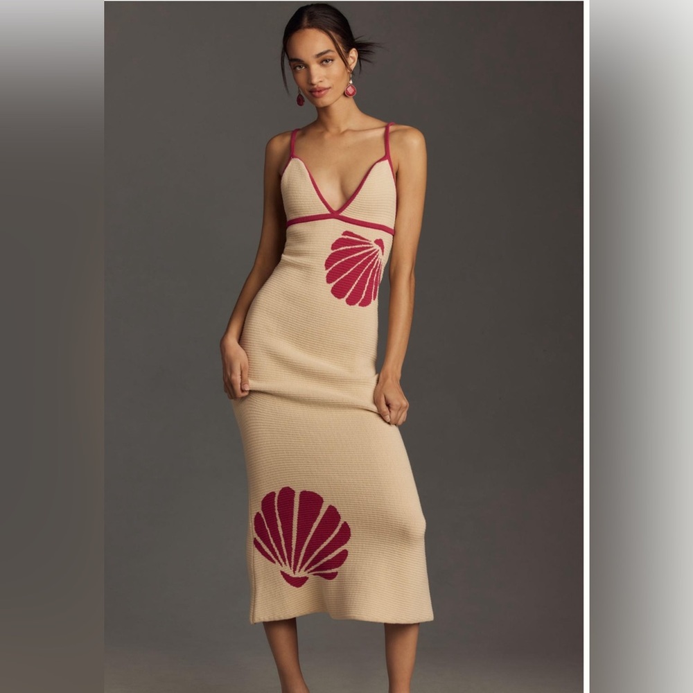 The Wolf Gang Sleeveless V-Neck Knit Shell Midi Dress from Anthropology NWT